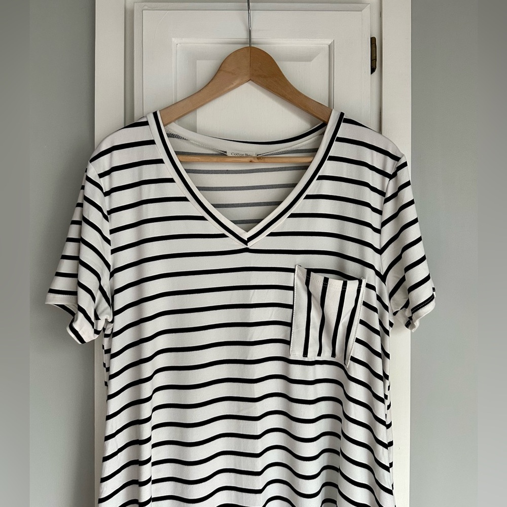 Cotton Bleu || Striped Shirt Dress
